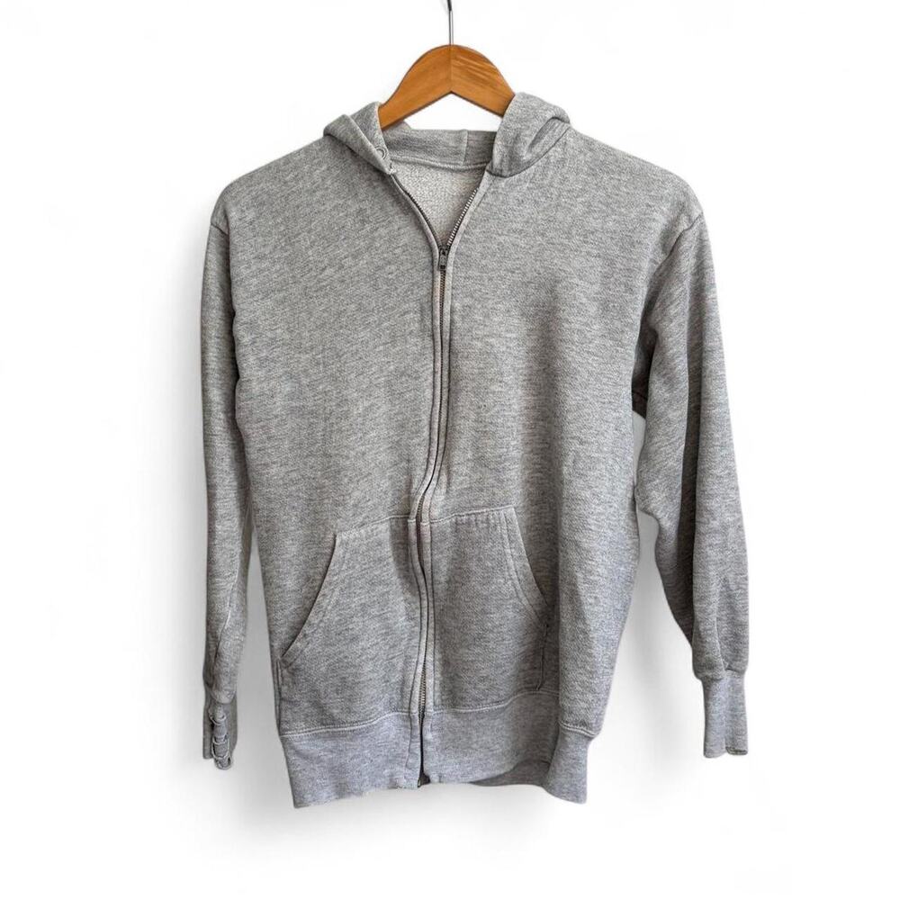 Vintage 70s Zip Up Hoodie True Vintage Soft Minimalist Men's S Preppy Grunge